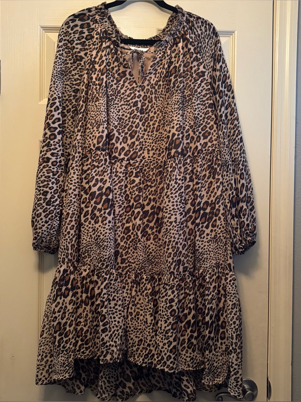 Studio A ~ Women’s XXL Animal Print Long Sleeve Baby Doll Dress
